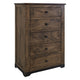 Linaa Tall Dresser Chest | 5 Drawers Brown | Classic Round Metal Knobs