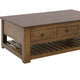 Linaa Cocktail Coffee Table | 6 Drawers | Barrel Brown Wood | 55’’ BM333452