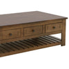 Linaa Cocktail Coffee Table | 6 Drawers | Barrel Brown Wood | 55’’ BM333452