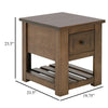 Linaa Chairside Table | 1 Drawer | 1 Shelf | Barrel Brown Wood | 24’’ BM333453