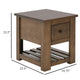 Linaa Chairside Table | 1 Drawer | 1 Shelf | Barrel Brown Wood | 24’’ BM333453