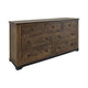 Linaa Wide Dresser | 7 Drawers | Barrel Brown Wood | Knob Handles