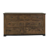 Linaa Wide Dresser | 7 Drawers | Barrel Brown Wood | Knob Handles BM333454