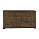 Linaa Wide Dresser | 7 Drawers | Barrel Brown Wood | Knob Handles BM333454