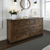 Linaa Wide Dresser | 7 Drawers | Barrel Brown Wood | Knob Handles