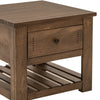 Linaa Side End Table | 1 Drawer | 1 Shelf | Barrel Brown Wood | 27’’ BM333455