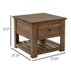 Linaa Side End Table | 1 Drawer | 1 Shelf | Barrel Brown Wood | 27’’ BM333455