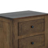 Linaa End Nightstand | 2 Drawers | Barrel Brown Wood Frame | 30’’ BM333456