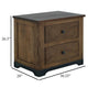 Linaa End Nightstand | 2 Drawers | Barrel Brown Wood Frame | 30’’ BM333456