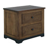 Linaa End Nightstand | 2 Drawers | Barrel Brown Wood Frame | 30’’ BM333456