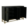 Kianu Sideboard Buffet Cabinet | 4 Doors Fixed Shelves | Black Gold BM333458