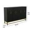 Kianu Sideboard Buffet Cabinet | 4 Doors Fixed Shelves | Black Gold BM333458