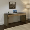 Esis Writing Desk | 2 Drawers | USB Ports | Dark Brown Mango Wood 60"