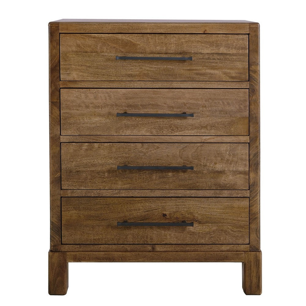 Terry Tall Dresser Chest | 4 Drawer | Walnut Brown Mango n Melina Wood BM333469