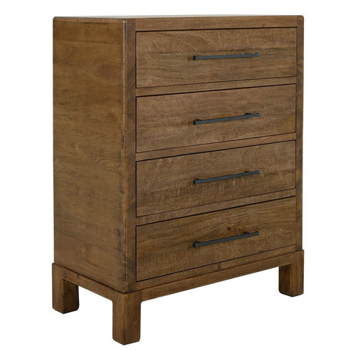 Terry Tall Dresser Chest | 4 Drawer | Walnut Brown Mango n Melina Wood