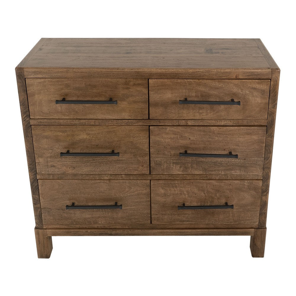 Terry Wide Dresser | 6 Drawer | Walnut Brown Mango and Melina Wood BM333470