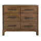 Terry Wide Dresser | 6 Drawer | Walnut Brown Mango and Melina Wood