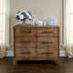 Terry Wide Dresser | 6 Drawer | Walnut Brown Mango and Melina Wood