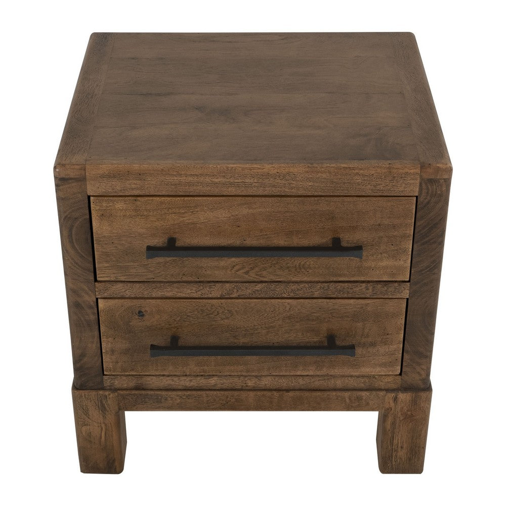 Terry Nightstand with 2 Drawers | Walnut Brown Mango and Melina 24"