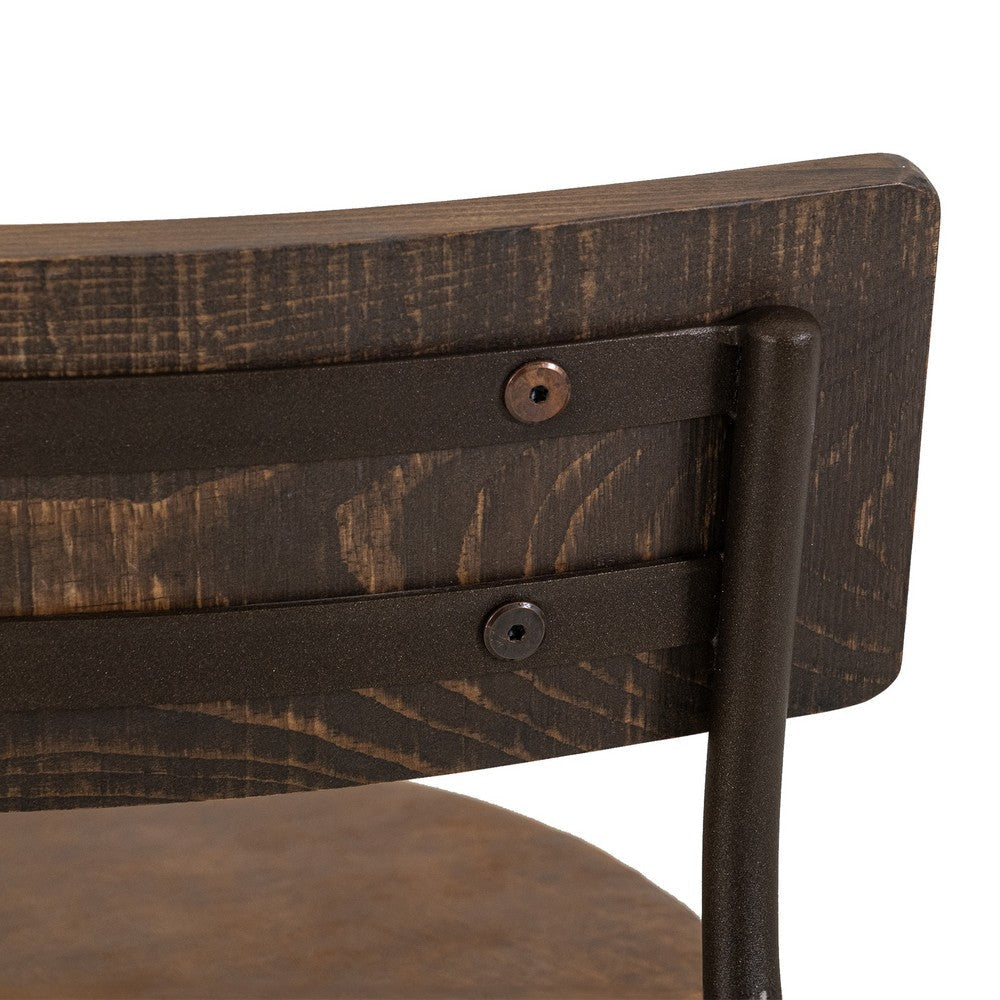 Corey Counter Height Chair | Black Metal | Brown Faux Leather 24’’ BM333472