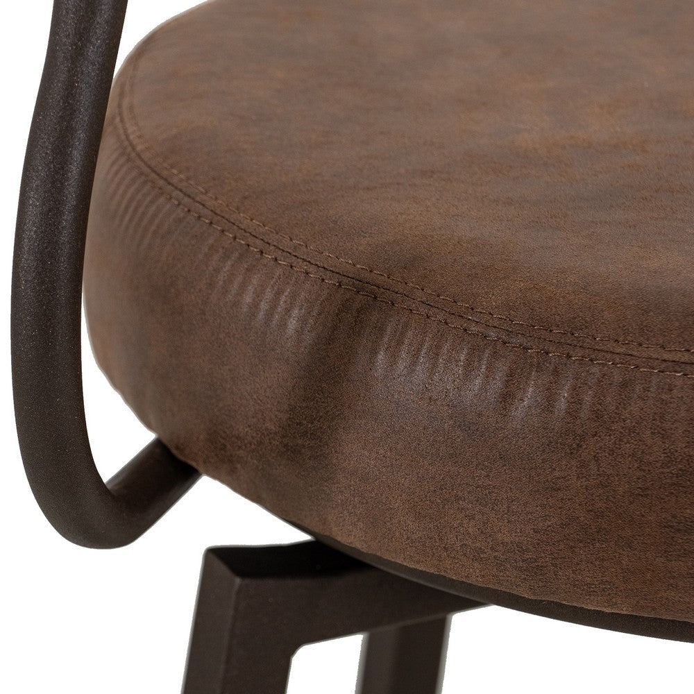 Corey Counter Height Chair | Black Metal | Brown Faux Leather 24’’ BM333472