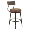 Corey Counter Height Chair | Black Metal | Brown Faux Leather 24"
