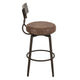 Corey Barstool Chair | Black | Pine Wood | Brown Faux Leather 30’’ BM333473