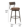 Corey Barstool Chair | Black | Pine Wood | Brown Faux Leather 30’’ BM333473