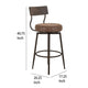 Corey Barstool Chair | Black | Pine Wood | Brown Faux Leather 30’’ BM333473