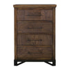 Ally Tall Dresser Chest | 4 Drawers | Classic Walnut Brown Parota Wood BM333478