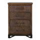 Ally Tall Dresser Chest | 4 Drawers | Classic Walnut Brown Parota Wood BM333478