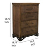Ally Tall Dresser Chest | 4 Drawers | Classic Walnut Brown Parota Wood BM333478