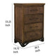 Ally Tall Dresser Chest | 4 Drawers | Classic Walnut Brown Parota Wood BM333478