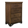 Ally Tall Dresser Chest | 4 Drawers | Classic Walnut Brown Parota Wood