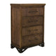 Ally Tall Dresser Chest | 4 Drawers | Classic Walnut Brown Parota Wood