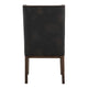 Ally Dining Side Chair Set of 2 | Brown Wood | Black Faux Leather BM333479