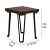 Ally Chairside Table | Gold Metal Inlays | Walnut Brown Parota 22’’ BM333482