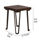 Ally Chairside Table | Gold Metal Inlays | Walnut Brown Parota 22’’ BM333482