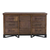 Ally Wide Dresser | 6 Drawers | Center Cabinet | Walnut Brown Wood BM333483