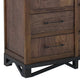 Ally Wide Dresser | 6 Drawers | Center Cabinet | Walnut Brown Wood BM333483