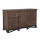 Ally Wide Dresser | 6 Drawers | Center Cabinet | Walnut Brown Wood