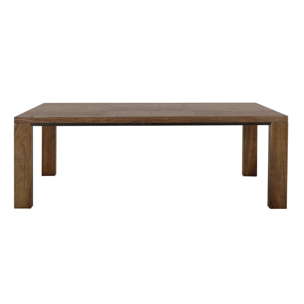 Ally Dining Table | Textured Apron | Walnut Brown Parota Wood 87’’ BM333487