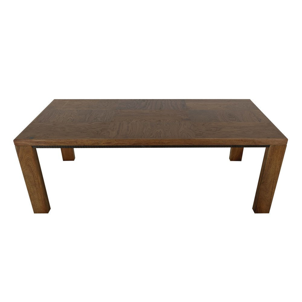 Ally Dining Table | Textured Apron | Walnut Brown Parota Wood 87’’ BM333487