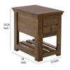 Ally Chairside Table | 1 Drawer | 1 Shelf | Brown Parota Wood | 15’’ BM333489