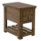 Ally Chairside Table | 1 Drawer | 1 Shelf | Brown Parota Wood | 15"