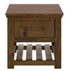 Ally Side End Table | 1 Drawer and Slatted Shelf | Brown Parota 50’’ BM333490