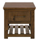Ally Side End Table | 1 Drawer and Slatted Shelf | Brown Parota 50’’ BM333490