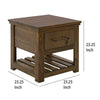 Ally Side End Table | 1 Drawer and Slatted Shelf | Brown Parota 50’’ BM333490