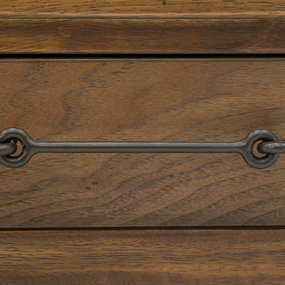 Ally Sofa Console Table | 3 Drawers | Slatted Shelf | Brown Wood | 54’’ BM333491