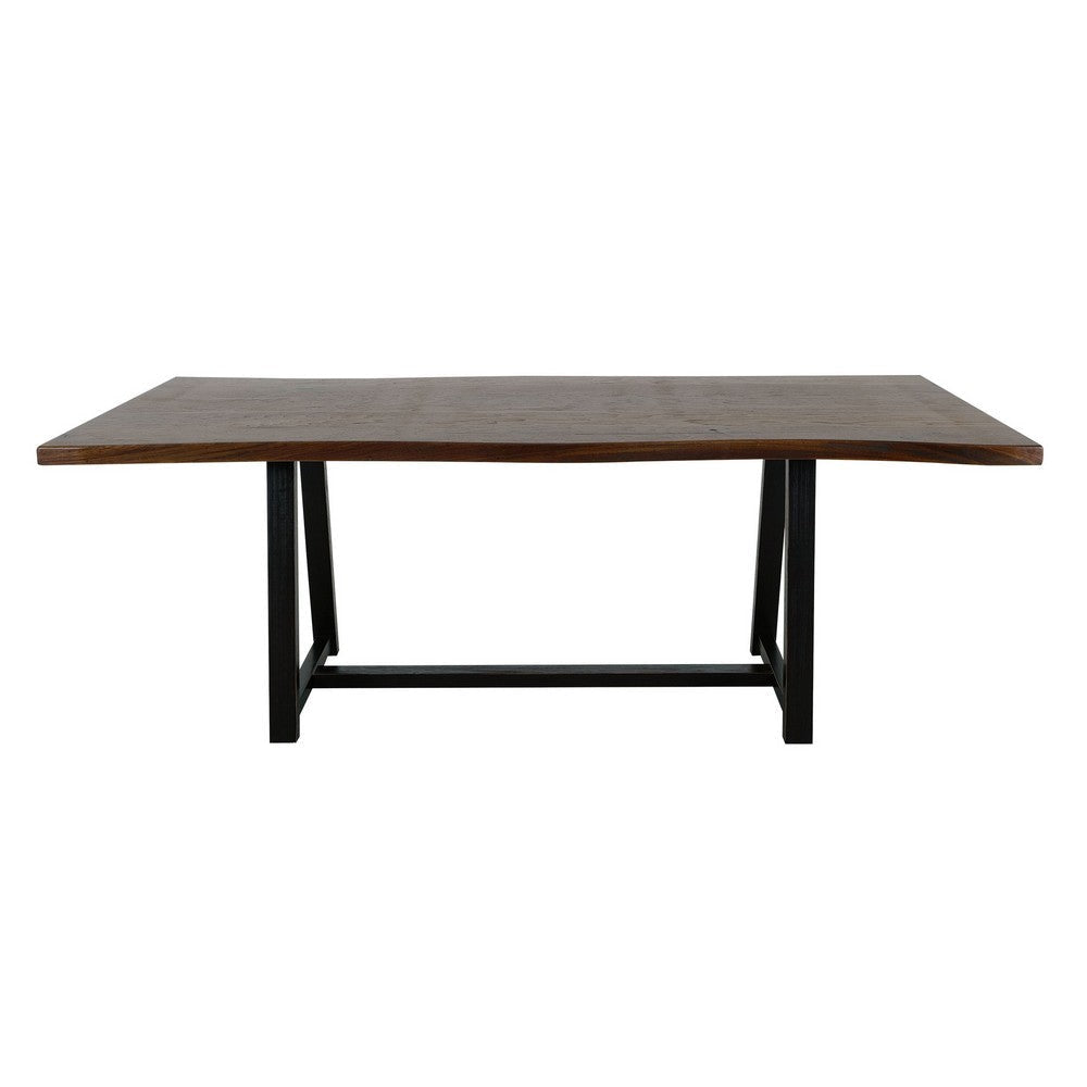 Ally Dining Table with Trestle Base | Live Edge Top | Brown Wood 87’’ BM333492